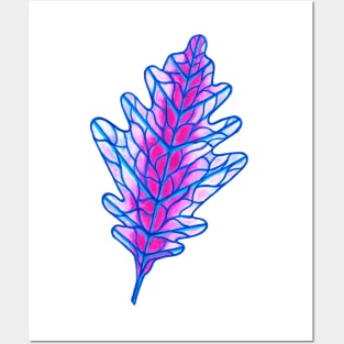 Pink Leaf Skeleton Watercolour Posters and Art
